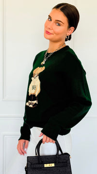 City Explorer Bear Sweater - Green-140 Sweaters-Gilli-Coastal Bloom Boutique, find the trendiest versions of the popular styles and looks Located in Indialantic, FL