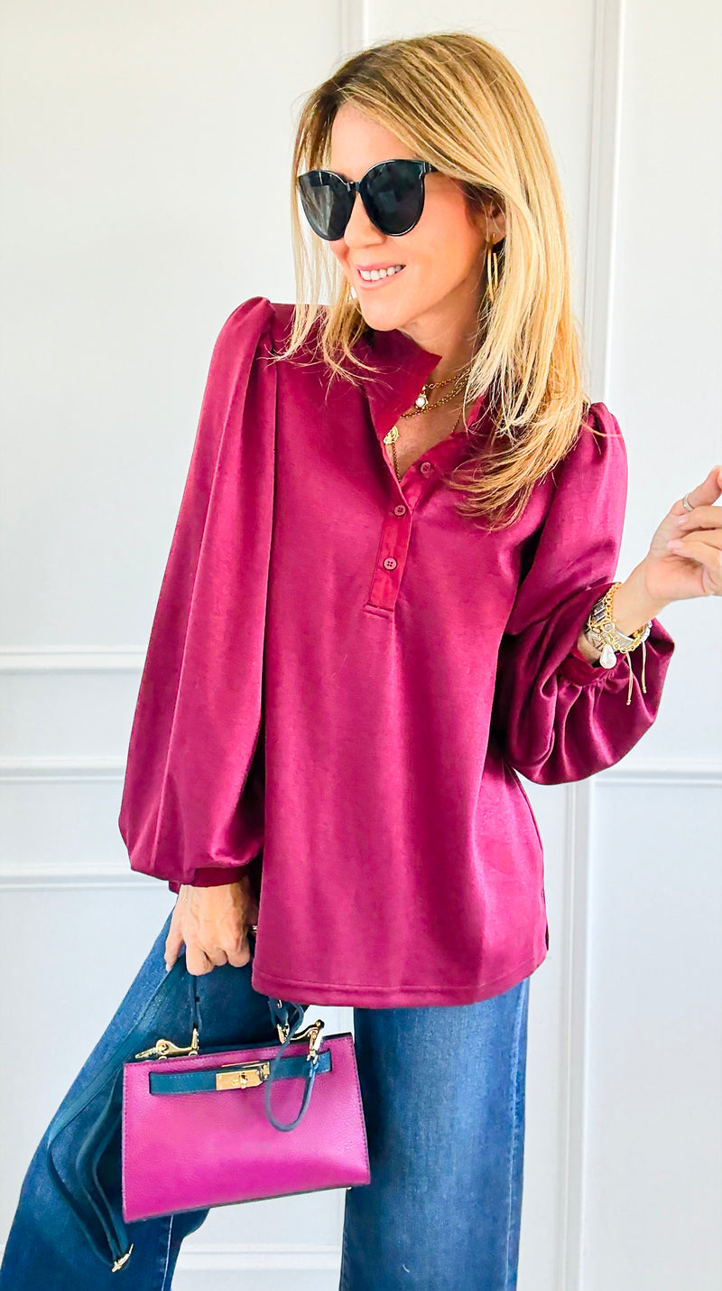 High Drama Balloon Sleeve Top-110 Long Sleeve Tops-JODIFL-Coastal Bloom Boutique, find the trendiest versions of the popular styles and looks Located in Indialantic, FL