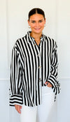 Empire Stripes Italian Blouse-110 Long Sleeve Tops-TATTOO Z-Coastal Bloom Boutique, find the trendiest versions of the popular styles and looks Located in Indialantic, FL