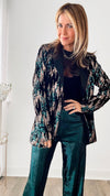 Sequin Party Jacket - Green-160 Jackets-High MJ-Coastal Bloom Boutique, find the trendiest versions of the popular styles and looks Located in Indialantic, FL