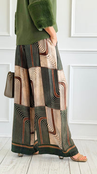 Modern Labyrinth Italian Pant-100 Pants-K2-Coastal Bloom Boutique, find the trendiest versions of the popular styles and looks Located in Indialantic, FL