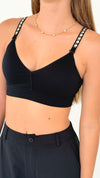 Strap Situation Bra - Black Plunge/ Two Tone Dome Studs-220 Intimates-Strap-its-Coastal Bloom Boutique, find the trendiest versions of the popular styles and looks Located in Indialantic, FL