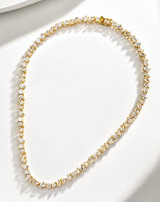 Oval & Pear Station Necklace