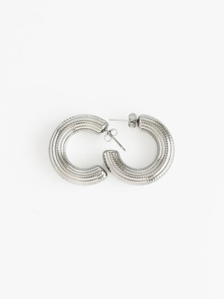 Stainless Steel Off The Traxy Hoop Earring-230 Jewelry-NYC-Coastal Bloom Boutique, find the trendiest versions of the popular styles and looks Located in Indialantic, FL