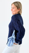 Coastal Charm Cable Sweater-140 Sweaters-English Factory-Coastal Bloom Boutique, find the trendiest versions of the popular styles and looks Located in Indialantic, FL