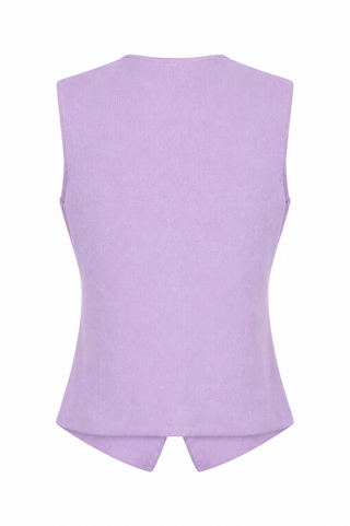 Button Front Vest - Lavender