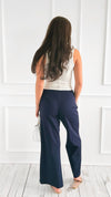 Golden Hour Pants - Navy-170 Bottoms-GLAM-Coastal Bloom Boutique, find the trendiest versions of the popular styles and looks Located in Indialantic, FL