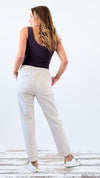 Spring Italian Jogger Pant - Sand Beige-180 Joggers-Italianissimo-Coastal Bloom Boutique, find the trendiest versions of the popular styles and looks Located in Indialantic, FL