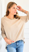 Effortless Chic Long Sleeve Top - Light Mocha-130 Long Sleeve Tops-Zenana-Coastal Bloom Boutique, find the trendiest versions of the popular styles and looks Located in Indialantic, FL