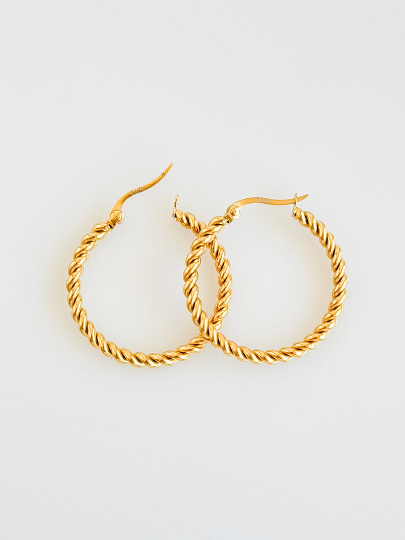 Stainless Steel Cable Twist 3MM Hoop Earring-230 Jewelry-NYC-Coastal Bloom Boutique, find the trendiest versions of the popular styles and looks Located in Indialantic, FL