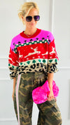 Holiday Patchwork Knit Sweater-140 Sweaters-Anniewear-Coastal Bloom Boutique, find the trendiest versions of the popular styles and looks Located in Indialantic, FL