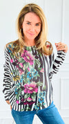 Striped Mirage Italian St Tropez Sweater-140 Sweaters-Italianissimo-Coastal Bloom Boutique, find the trendiest versions of the popular styles and looks Located in Indialantic, FL