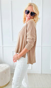 Gentle Knit Italian Top - Camel-130 Long sleeve top-Italianissimo-Coastal Bloom Boutique, find the trendiest versions of the popular styles and looks Located in Indialantic, FL