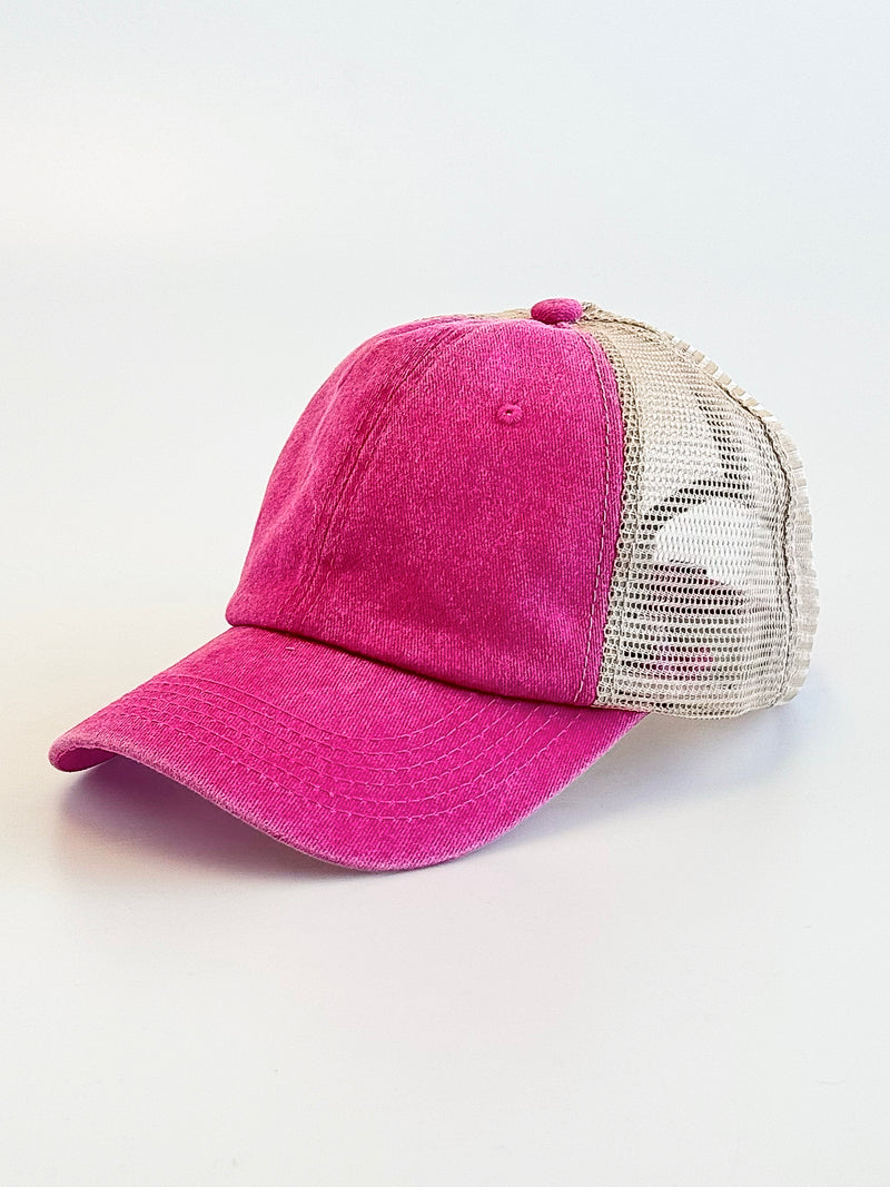 Washed Denim Breeze Mesh Cap-260 Other Accessories-Zenana-Coastal Bloom Boutique, find the trendiest versions of the popular styles and looks Located in Indialantic, FL