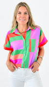 Striped Button-Up Top-130 Long sleeve top-Jodifl-Coastal Bloom Boutique, find the trendiest versions of the popular styles and looks Located in Indialantic, FL