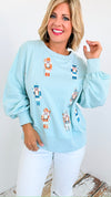 Embroidered Nutcracker Sweatshirt-140 Sweaters-Peach Love California-Coastal Bloom Boutique, find the trendiest versions of the popular styles and looks Located in Indialantic, FL