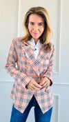 City Lights Plaid Statement Blazer-140 Sweaters-Cezele-Coastal Bloom Boutique, find the trendiest versions of the popular styles and looks Located in Indialantic, FL