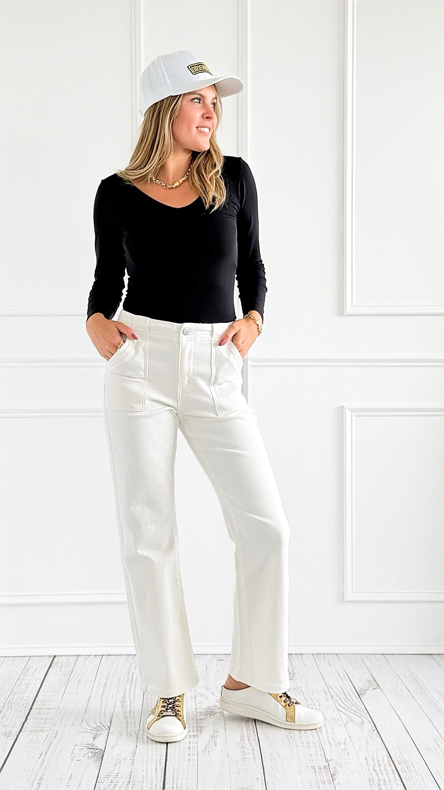 Sleek Statement Cropped Pants-170 Bottoms-Risen-Coastal Bloom Boutique, find the trendiest versions of the popular styles and looks Located in Indialantic, FL