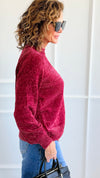 Cuddle Cloud Chenille Sweater-Cabernet-140 Sweaters-Zenana-Coastal Bloom Boutique, find the trendiest versions of the popular styles and looks Located in Indialantic, FL