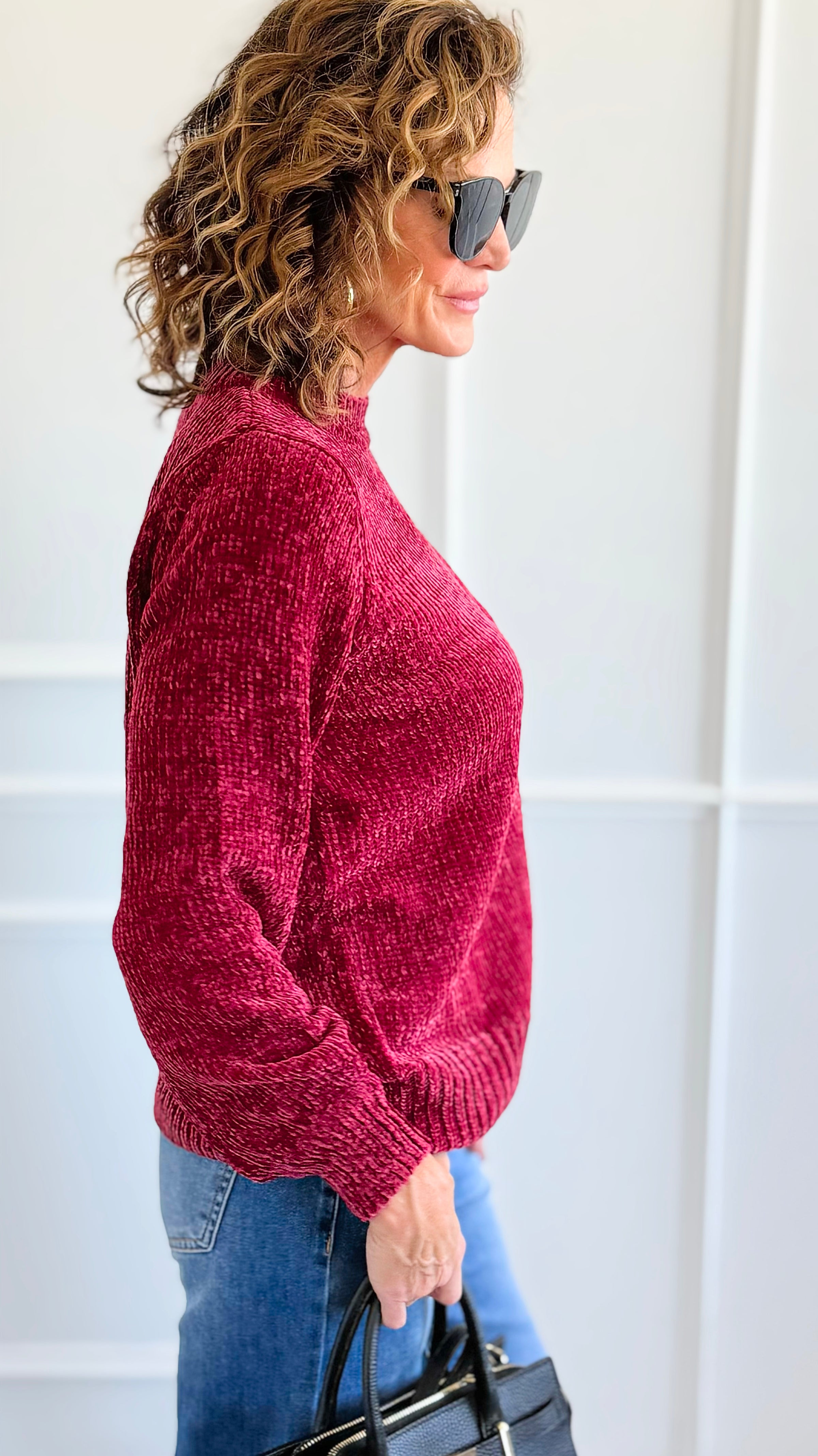 Cuddle Cloud Chenille Sweater-Cabernet-140 Sweaters-Zenana-Coastal Bloom Boutique, find the trendiest versions of the popular styles and looks Located in Indialantic, FL