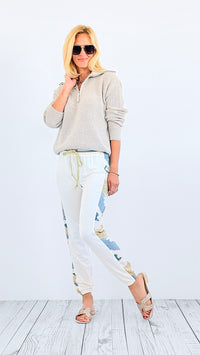 Camo Stripe Jogger Pants - Ivory Camo-170 Bottoms-mystree-Coastal Bloom Boutique, find the trendiest versions of the popular styles and looks Located in Indialantic, FL