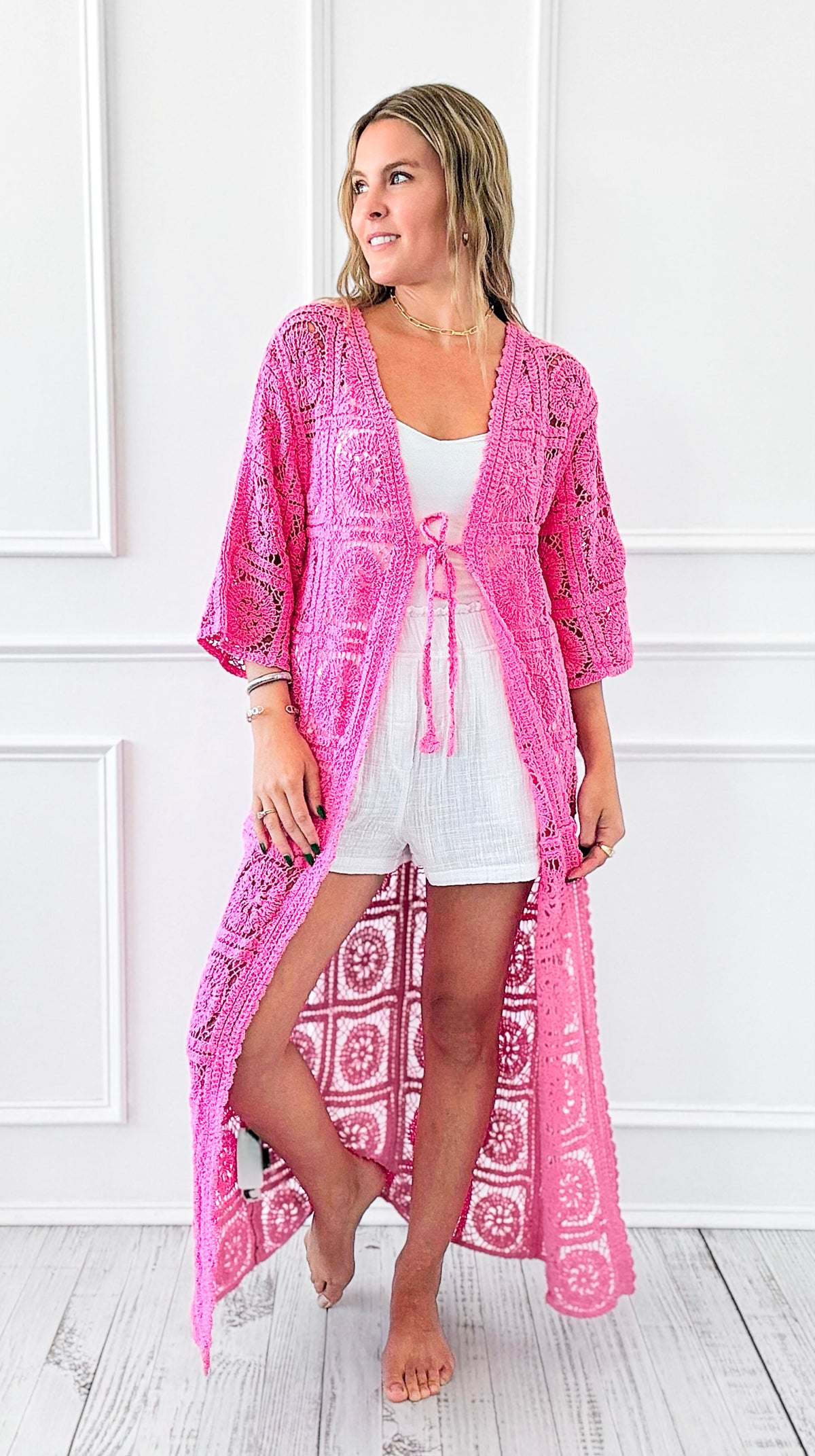 Sunset Lounge Knit Kimono-150 Cardigans/Layers-POL-Coastal Bloom Boutique, find the trendiest versions of the popular styles and looks Located in Indialantic, FL