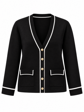 Contrast Trim Cardigan