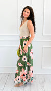 Garden Escape Italian Palazzo Pant- Green-100 Pants-AZUL MONACO-Coastal Bloom Boutique, find the trendiest versions of the popular styles and looks Located in Indialantic, FL