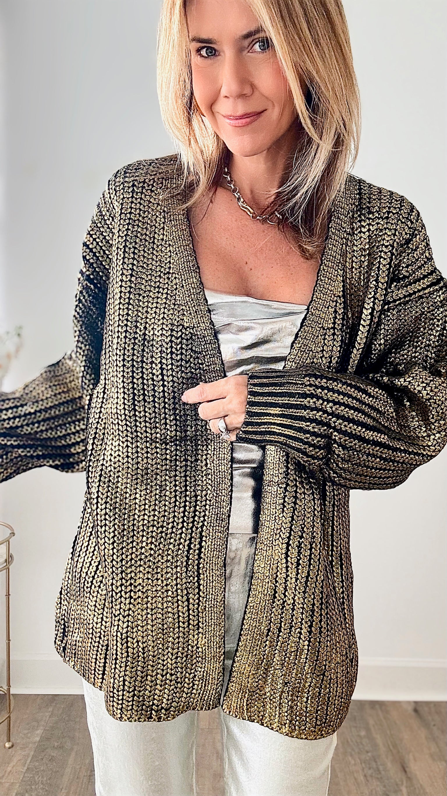 Nightingale Chunky Knit Cardigan - Champagne-150 Cardigans/Layers-BIBI-Coastal Bloom Boutique, find the trendiest versions of the popular styles and looks Located in Indialantic, FL