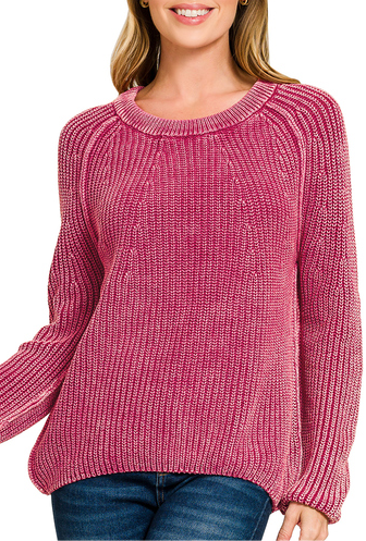 Modern Ease Knit Sweater - Cabernet