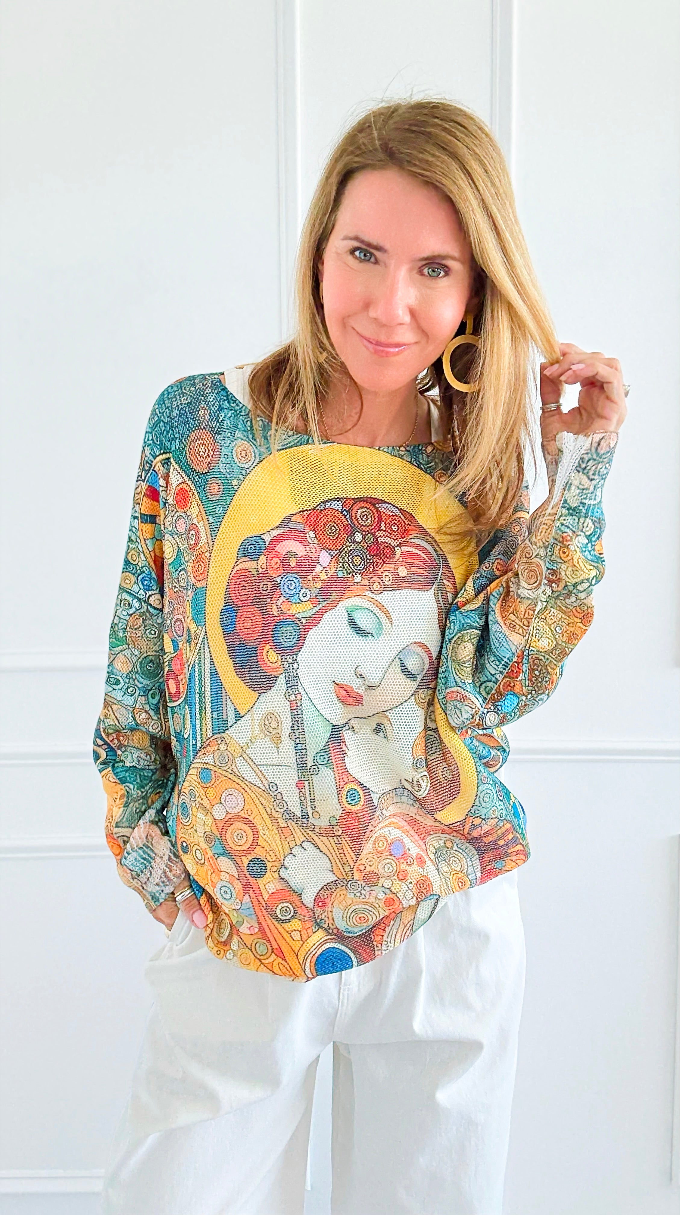 Portrait Of Love Italian St Tropez-140 Sweaters-Italianissimo-Coastal Bloom Boutique, find the trendiest versions of the popular styles and looks Located in Indialantic, FL