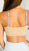 One Size Nude With Silver Studs Plunge Bra-220 Intimates-Strap-its-Coastal Bloom Boutique, find the trendiest versions of the popular styles and looks Located in Indialantic, FL