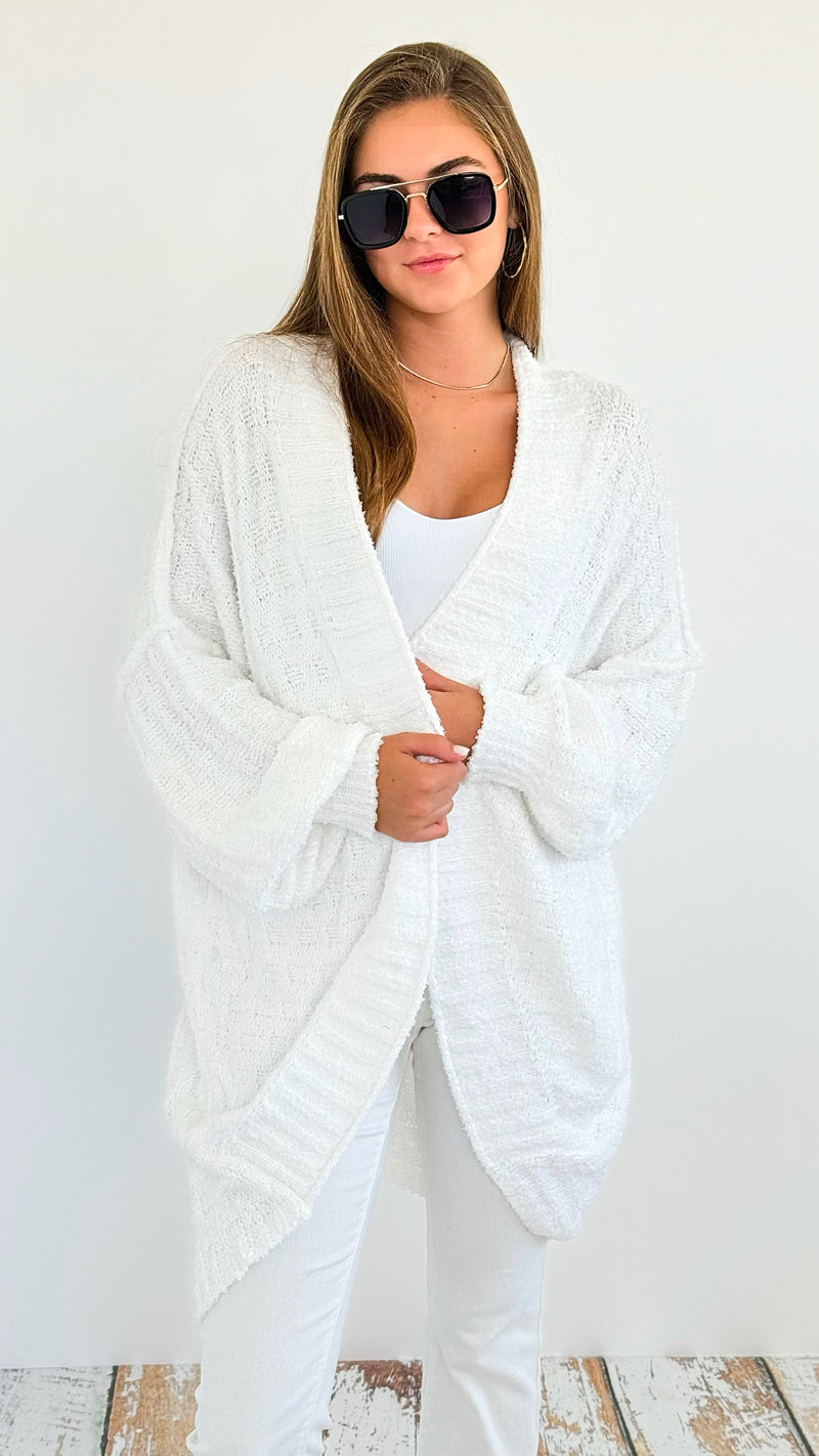 Fluffy Oversized Cardigan- Ivory-150 Cardigans/Layers-Miracle-Coastal Bloom Boutique, find the trendiest versions of the popular styles and looks Located in Indialantic, FL