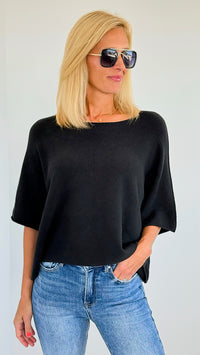 Winter in Amalfi Italian Top - Black-140 Sweaters-Italianissimo-Coastal Bloom Boutique, find the trendiest versions of the popular styles and looks Located in Indialantic, FL