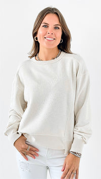 Effortless Relaxed Sweatshirt-130 Long Sleeve Tops-HYFVE-Coastal Bloom Boutique, find the trendiest versions of the popular styles and looks Located in Indialantic, FL