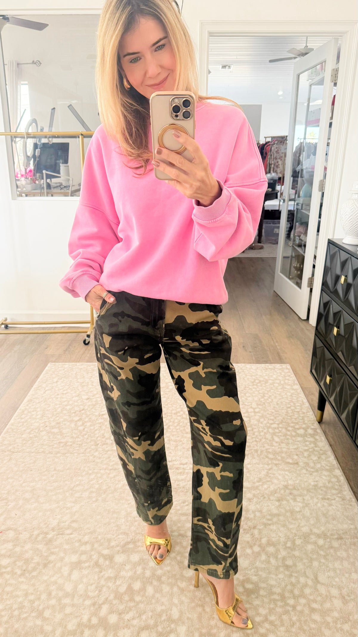 Utility Camo Barrel Pants-170 Bottoms-RISEN JEANS-Coastal Bloom Boutique, find the trendiest versions of the popular styles and looks Located in Indialantic, FL