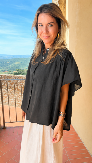 Sweet Simplicity Italian Top- Black