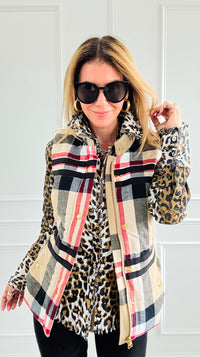Rosey Plaid Flannel Vest-160 Jackets-Dizzy Lizzie-Coastal Bloom Boutique, find the trendiest versions of the popular styles and looks Located in Indialantic, FL
