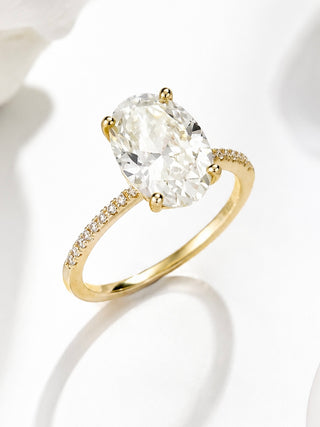 PRE ORDER-Sterling Silver Clear Oval Moissanite Ring