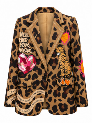 Pre Order - Crazy In Love Leopard Italian Blazer