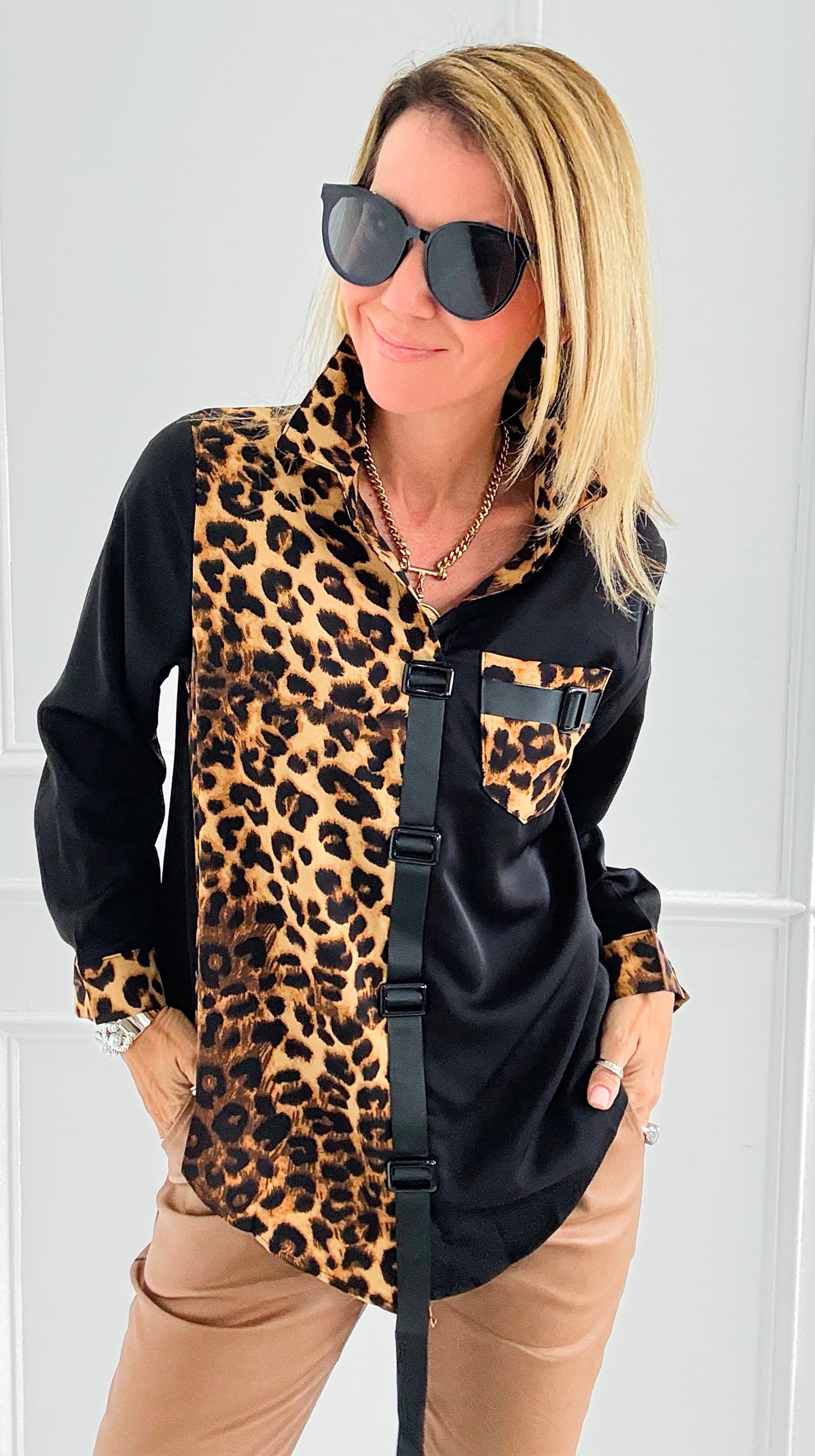 Wild Signature Blouse-110 Long Sleeve Tops-7Mango7-Coastal Bloom Boutique, find the trendiest versions of the popular styles and looks Located in Indialantic, FL