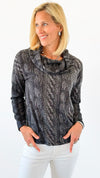 Textured Cowl Neck Sweater-140 Sweaters-Ariella-Coastal Bloom Boutique, find the trendiest versions of the popular styles and looks Located in Indialantic, FL