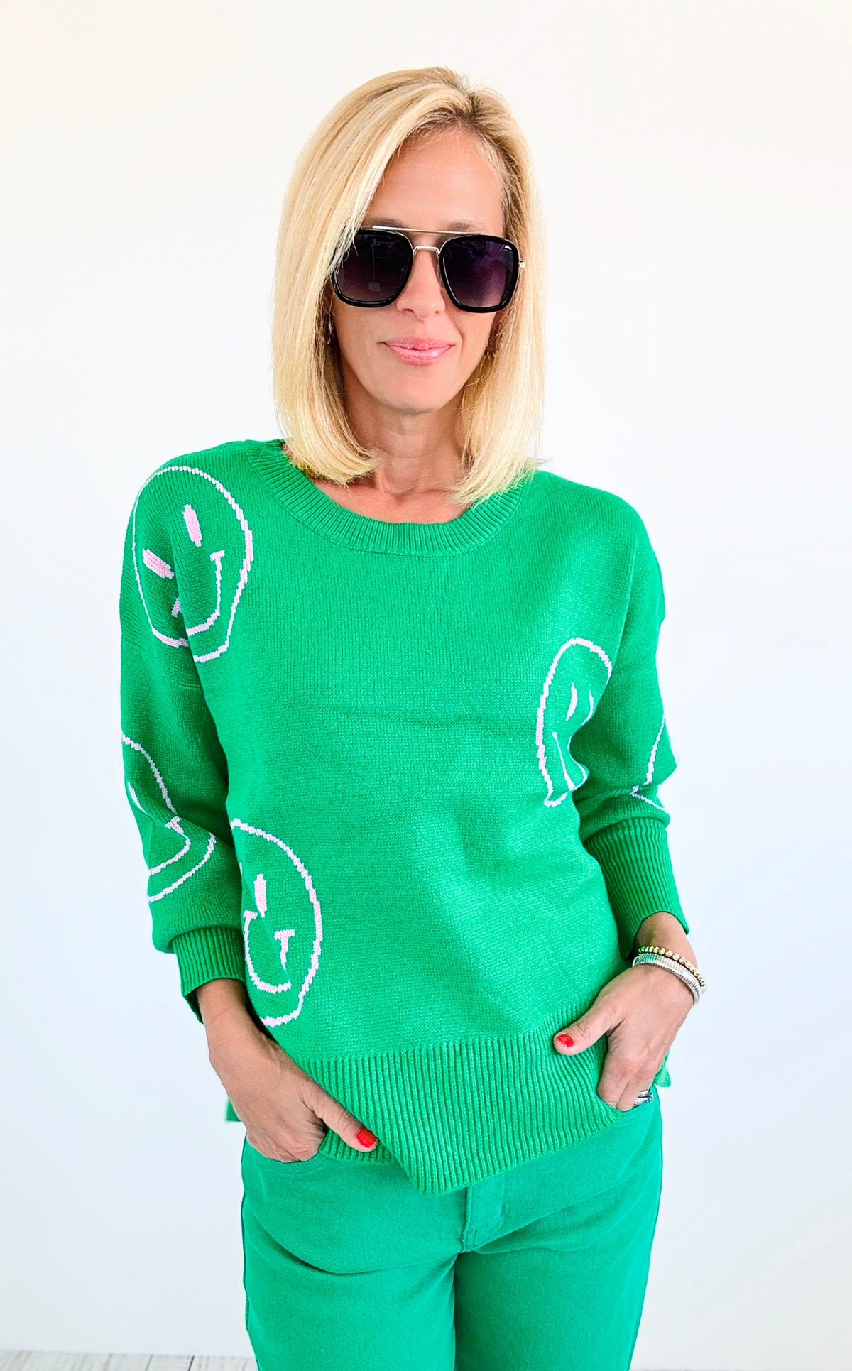 Happy Days Knit Sweater-140 Sweaters-MIRACLE-Coastal Bloom Boutique, find the trendiest versions of the popular styles and looks Located in Indialantic, FL