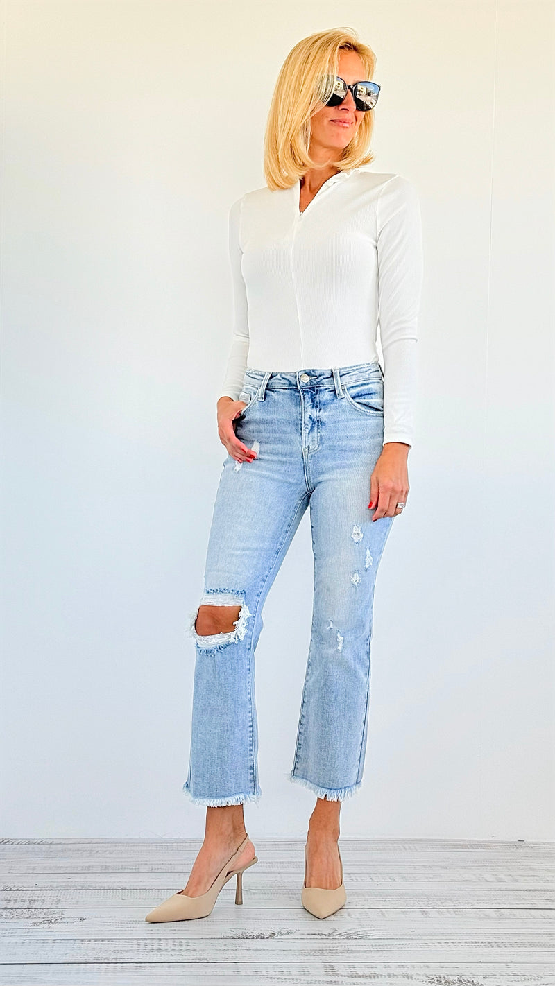 Edge of Cool Distressed Denim Pants-190 Denim-Risen-Coastal Bloom Boutique, find the trendiest versions of the popular styles and looks Located in Indialantic, FL