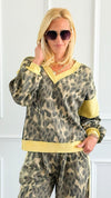 Leopard Stripe Wide Leg Pant Set-210 Loungewear/Sets-J.NNA-Coastal Bloom Boutique, find the trendiest versions of the popular styles and looks Located in Indialantic, FL