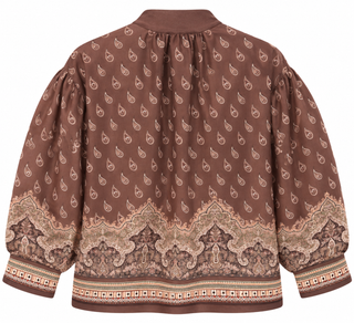 Paisley Border Print Open Front Italian Jacket