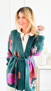 Bold Bloom Knit Cardigan-140 Sweaters-Rousseau-Coastal Bloom Boutique, find the trendiest versions of the popular styles and looks Located in Indialantic, FL