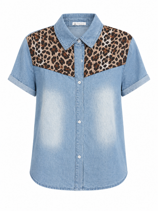 Wild Weekend Button Down Top - Myosotis
