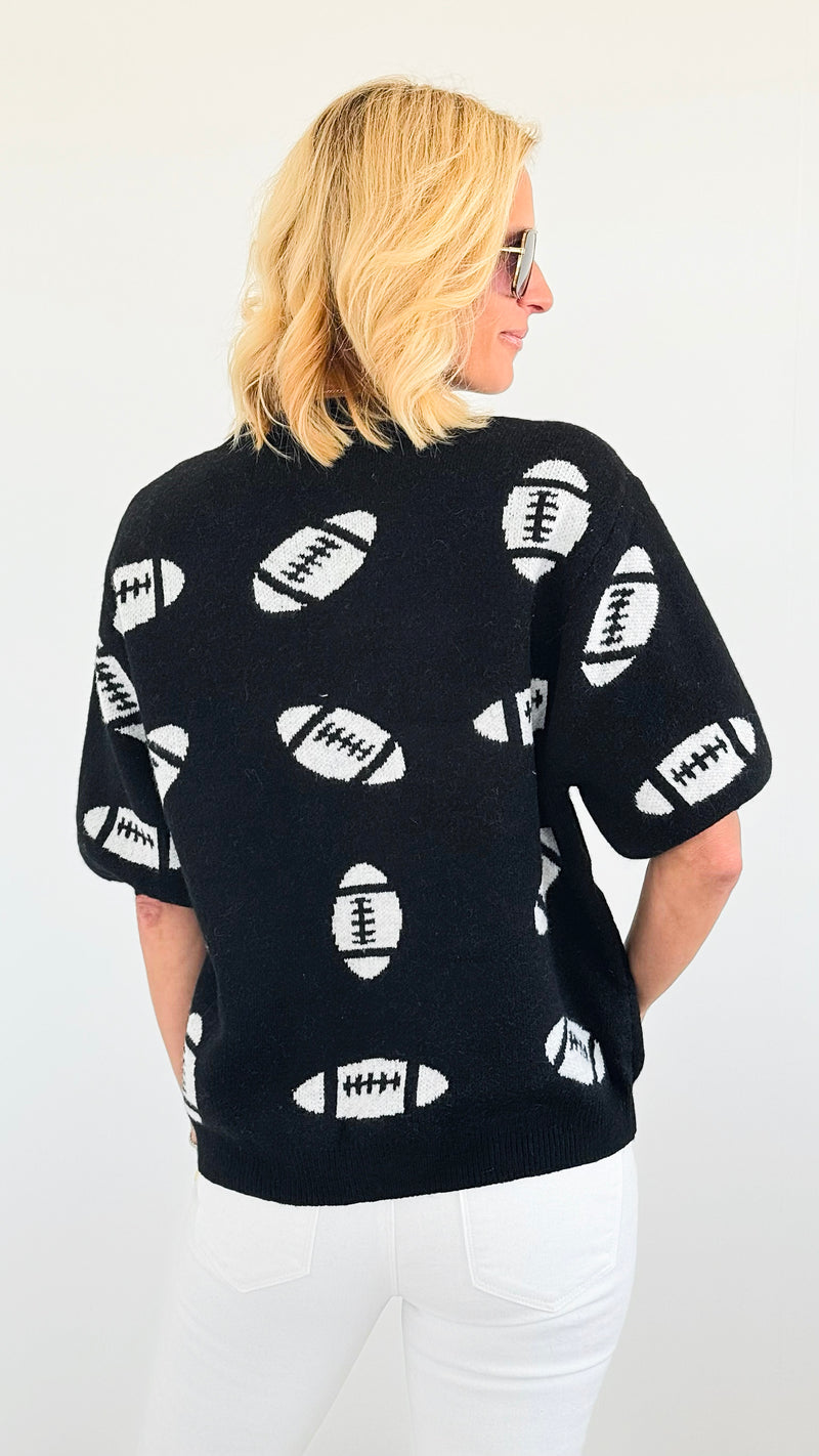 Game Day Puff Sleeves Sweater-140 Sweaters-BIBI-Coastal Bloom Boutique, find the trendiest versions of the popular styles and looks Located in Indialantic, FL