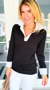 The Frankie Button Down Top - Black